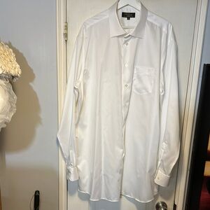 Men’s Polifroni Milano Crisp White Dress Shirt with Classic Collar Size 18T